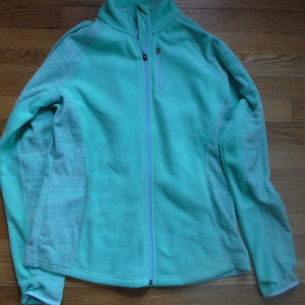Womens Tek Gear Mint Colored Fleece Jacket Zip Size Large